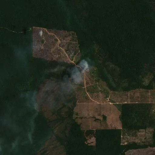 Wildfire near Altamira (Oct 7) — Sentinel-2 true color