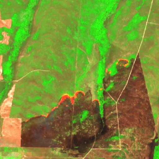 Incendio cerca de Alto Boa Vista (25 sep) — Sentinel-2 SWIR (fuego)
