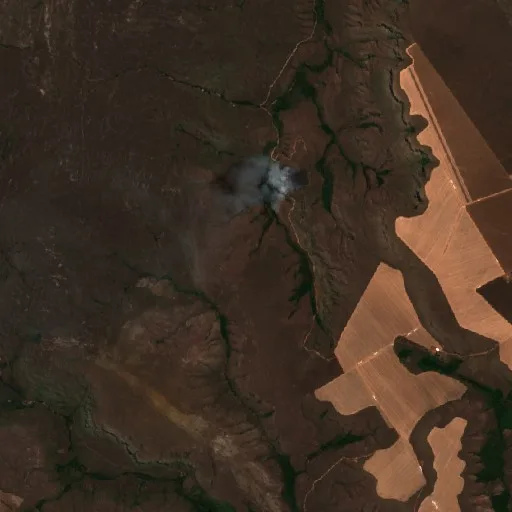 Wildfire near Alto Paraíso de Goiás — Sentinel-2 true color
