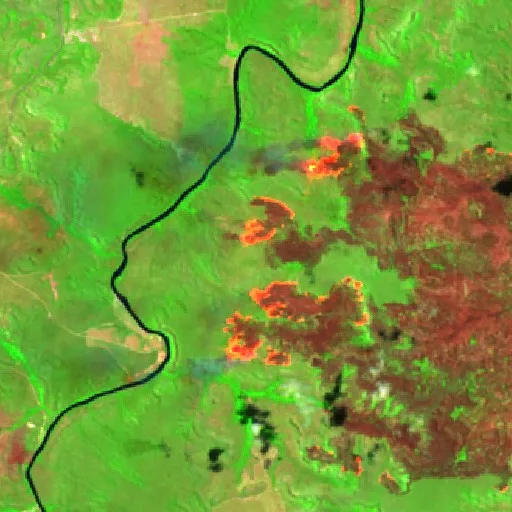 Wildfire near Alto Parnaíba (Sep 24) — Sentinel-2 SWIR (fuego)