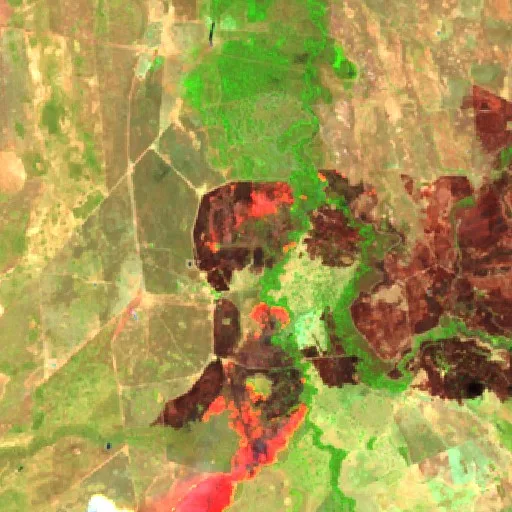 Incendio cerca de Alvorada do Norte — Sentinel-2 SWIR (fuego)
