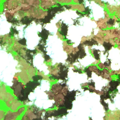 Incendio cerca de Amapá (15 oct) — Sentinel-2 SWIR (fuego)