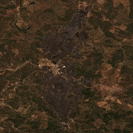 Wildfire near Ameixial (PT) — Sentinel-2 true color