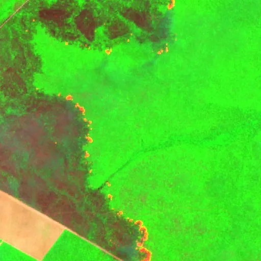 Wildfire near Analândia do Norte (Sep 19 · NE) — Sentinel-2 SWIR (fuego)