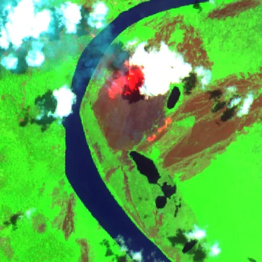 Wildfire near Angoram Village (Sep 20 · NW) — Sentinel-2 SWIR (fuego)