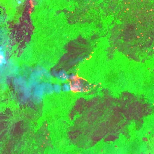 Incendio cerca de Angoram Village (5 oct) — Sentinel-2 SWIR (fuego)