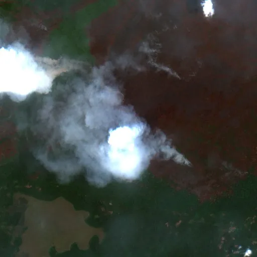 Incendio cerca de Angoram Village (12 oct · NE) — Sentinel-2 true color