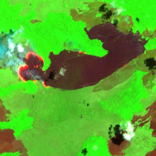 Wildfire near Angoram Village — Sentinel-2 SWIR (fuego)