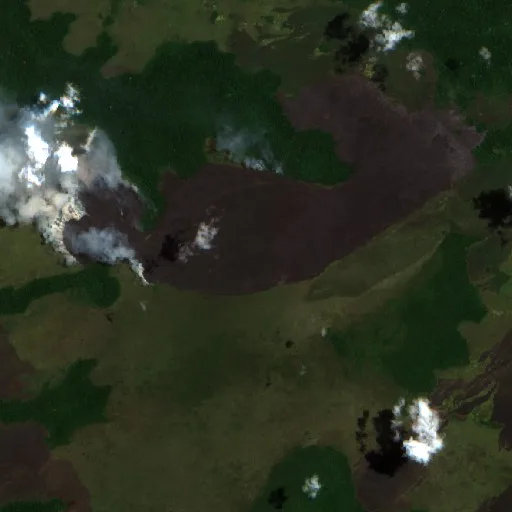 Wildfire near Angoram Village — Sentinel-2 true color