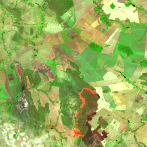Wildfire near Anicuns (Aug 24) — Sentinel-2 SWIR (fuego)