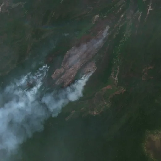 Wildfire near Anori (Oct 7) — Sentinel-2 true color