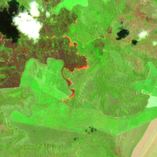 Wildfire near Antônio Almeida — Sentinel-2 SWIR (fuego)