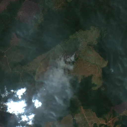Incendio cerca de Apuí (27 ago) — Sentinel-2 true color