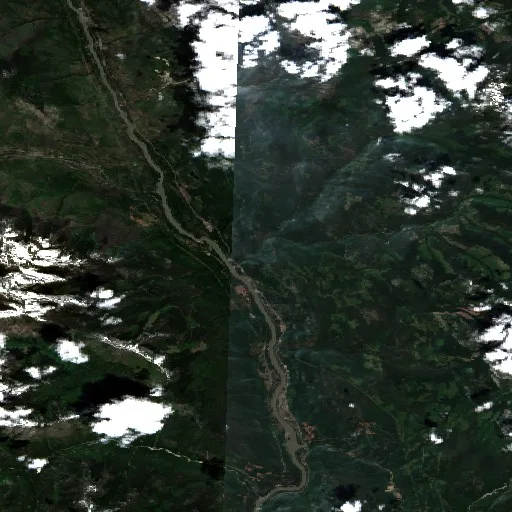 Wildfire near Area A (Boston Bar/North Bend/Canyon Alpine) — Sentinel-2 true color