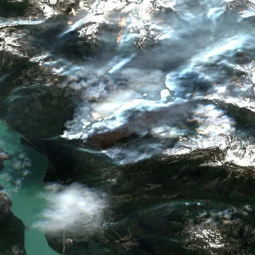 Incendio cerca de Area C (Pemberton Valley/Mount Currie/D'Arcy) — Sentinel-2 true color