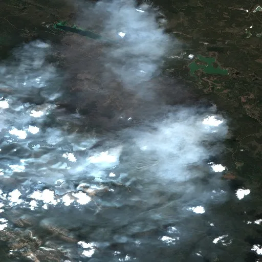 Wildfire near Area E (Bonaparte Plateau) (Jul 17) — Sentinel-2 true color