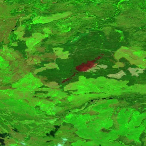 Wildfire near Area I (West Fraser/Nazko) — Sentinel-2 SWIR