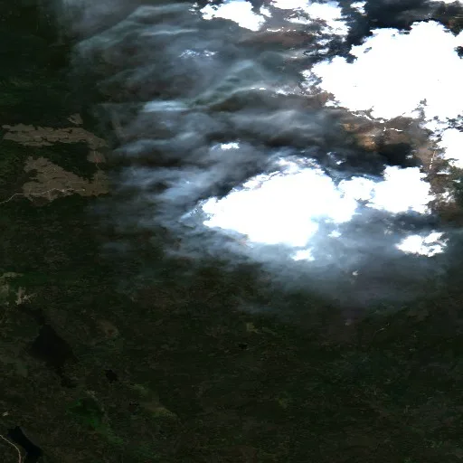 Wildfire near Area J (West Chilcotin) — Sentinel-2 true color