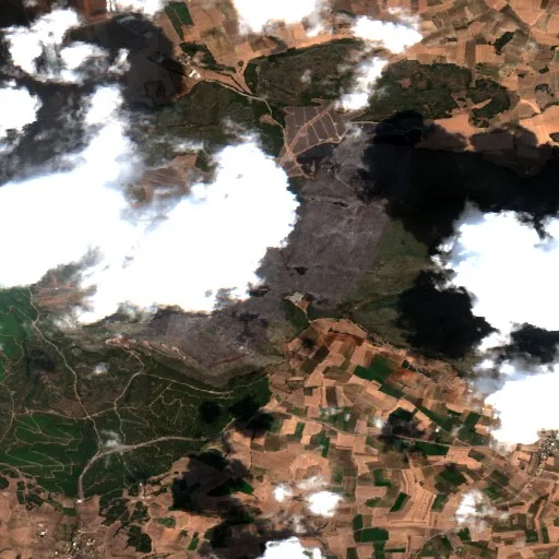 Wildfire near Árma — Sentinel-2 true color