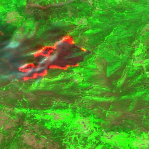 Incendio cerca de Arouca — Sentinel-2 SWIR (fuego)