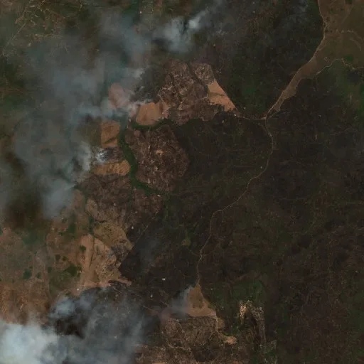 Wildfire near Arraias (Oct 1) — Sentinel-2 true color