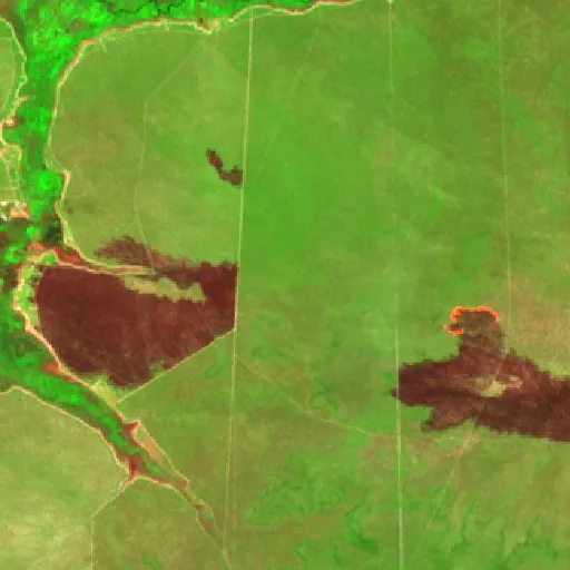 Wildfire near Arrojolândia — Sentinel-2 SWIR (fuego)