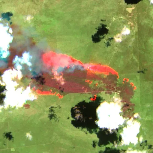Wildfire near Assunção do Piauí — Sentinel-2 SWIR (fuego)