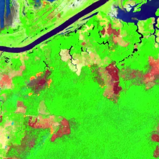 Wildfire near Autazes (Oct 8) — Sentinel-2 SWIR (fuego)