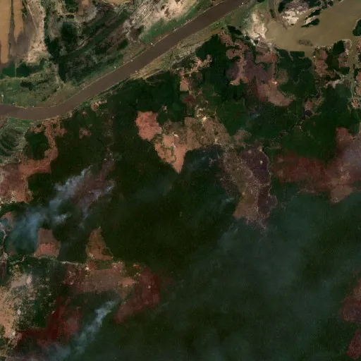 Wildfire near Autazes (Oct 8) — Sentinel-2 true color