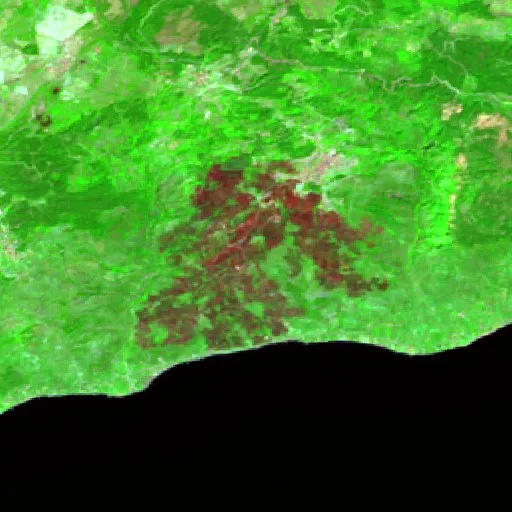 Wildfire near Ayvacık — Sentinel-2 SWIR (fuego)