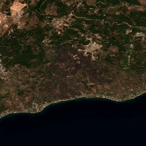 Wildfire near Ayvacık — Sentinel-2 true color