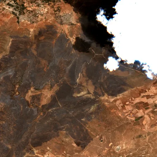 Wildfire near Azails — Sentinel-2 true color