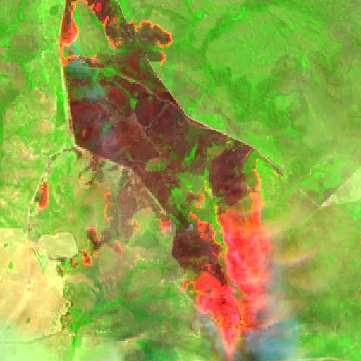 Wildfire near Baliza — Sentinel-2 SWIR (fuego)