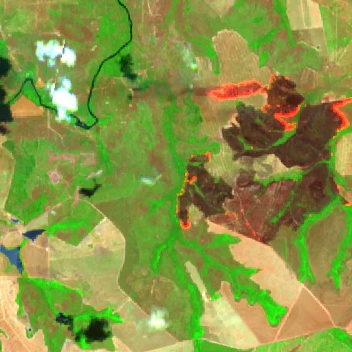 Incendio cerca de Balsas (19 sep) — Sentinel-2 SWIR (fuego)