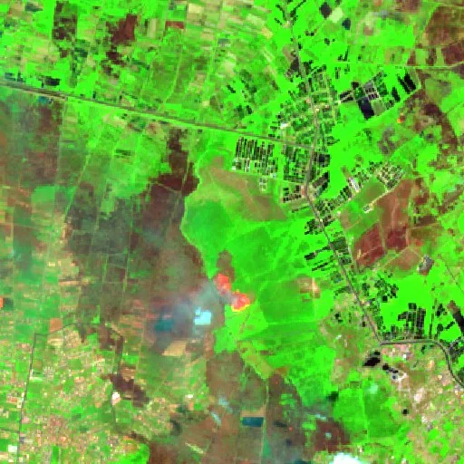 Wildfire near Banjarbaru — Sentinel-2 SWIR (fuego)