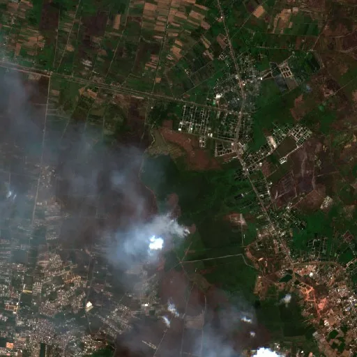 Wildfire near Banjarbaru — Sentinel-2 true color