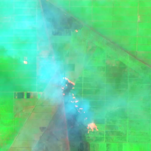 Incendio cerca de Bantul — Sentinel-2 SWIR (fuego)