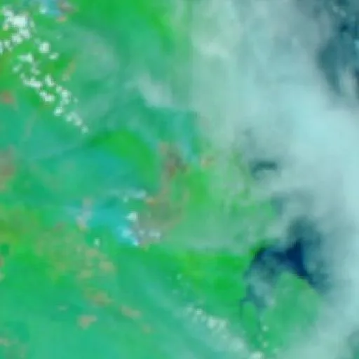 Wildfire near Banyuasin II (Oct 6) — NASA satellite