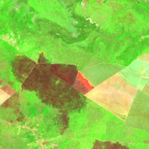 Wildfire near Barão de Grajaú (Oct 14) — Sentinel-2 SWIR (fuego)