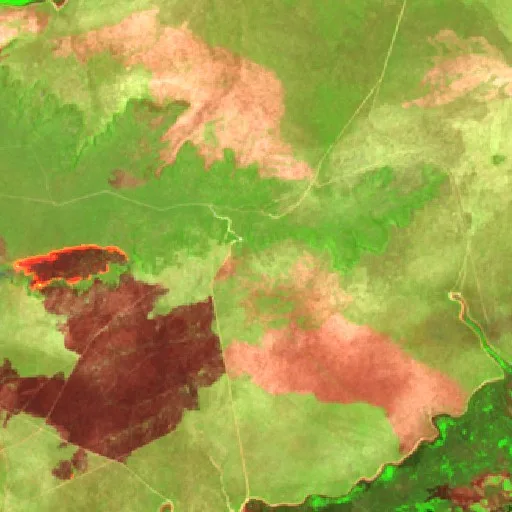 Wildfire near Barra do Rio (Oct 7) — Sentinel-2 SWIR (fuego)