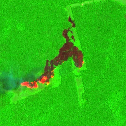 Wildfire near Barraca de Seringueiro — Sentinel-2 SWIR (fuego)