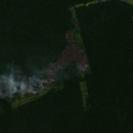 Wildfire near Barraca de Seringueiro — Sentinel-2 true color