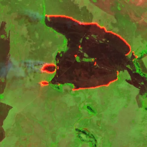 Wildfire near Barreira da Cruz — Sentinel-2 SWIR (fuego)
