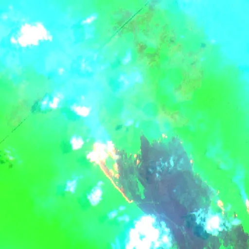 Wildfire near Basarang — Sentinel-2 SWIR (fuego)