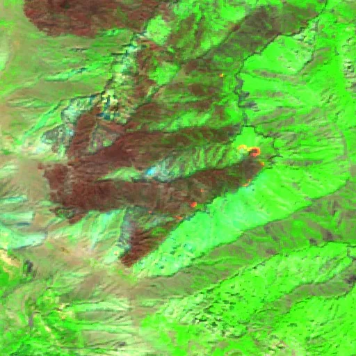 Incendio cerca de Baz — Sentinel-2 SWIR (fuego)