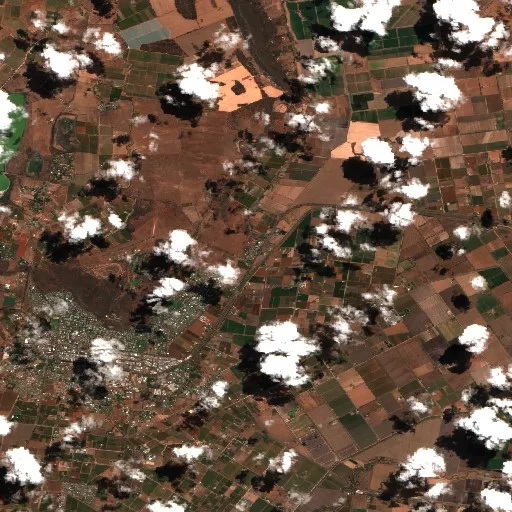 Incendio cerca de Beelbangera — Sentinel-2 true color