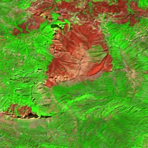 Wildfire near Béjaïa — Sentinel-2 SWIR (fuego)