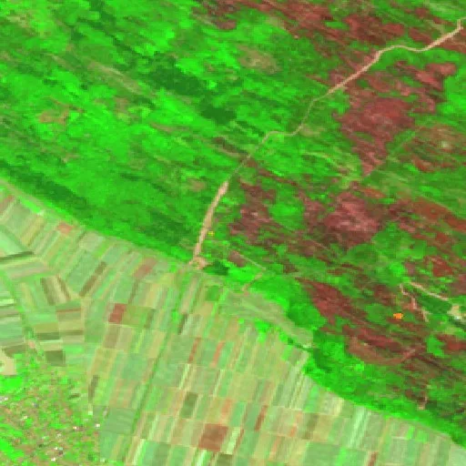 Incendio cerca de Bela Crkva — Sentinel-2 SWIR (fuego)