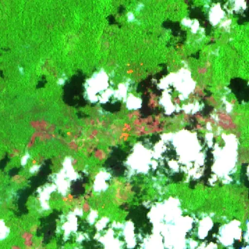 Wildfire near Belimbing — Sentinel-2 SWIR (fuego)