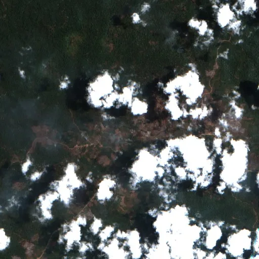 Wildfire near Belimbing — Sentinel-2 true color